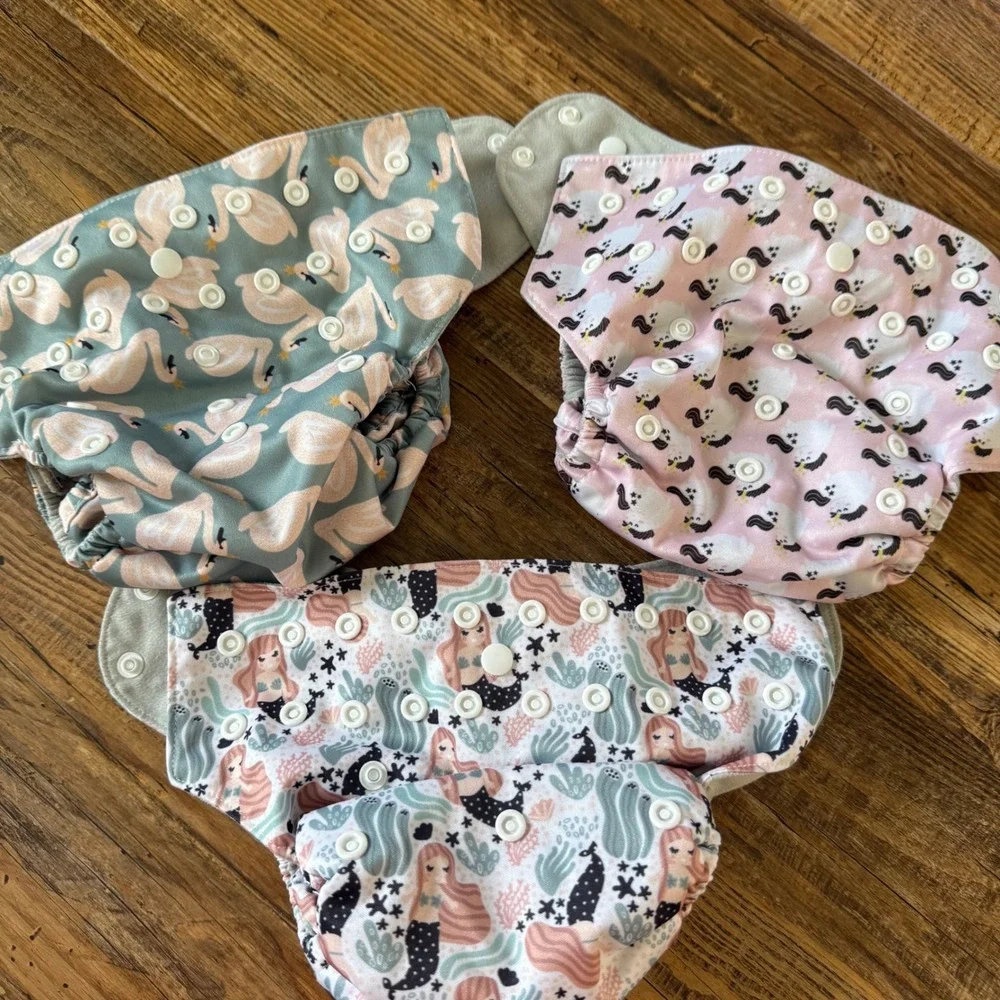 Simple Being Cloth Pocket Diaper Lot OS‎ Unicorn Swan Mermaid Reusable